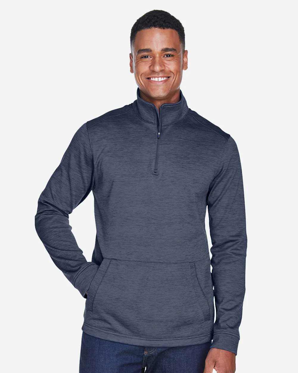 Devon & Jones-DG798-Men's Newbury Mélange Fleece Quarter-Zip Pullover - Image 24
