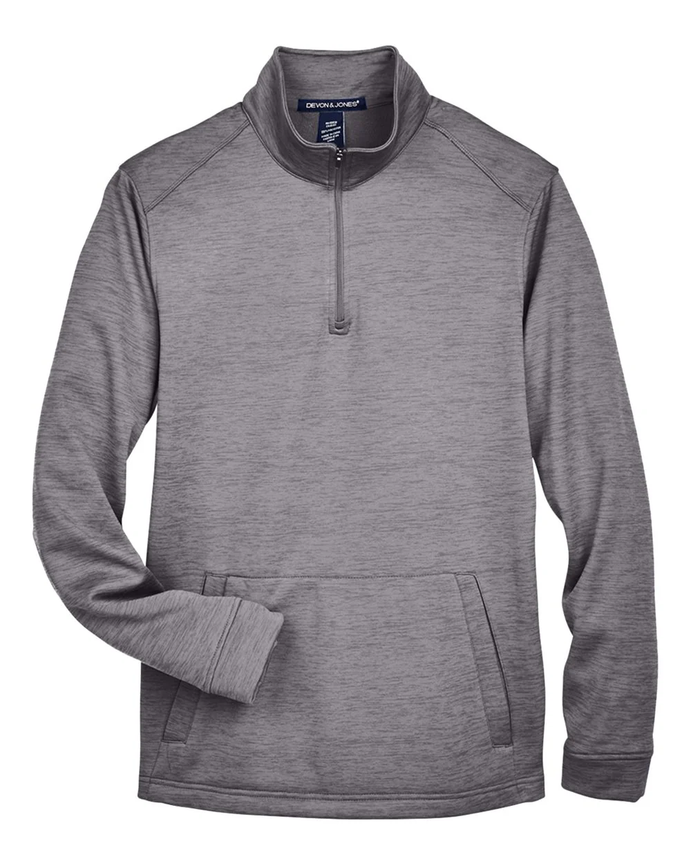 Devon & Jones-DG798-Men's Newbury Mélange Fleece Quarter-Zip Pullover - Image 7