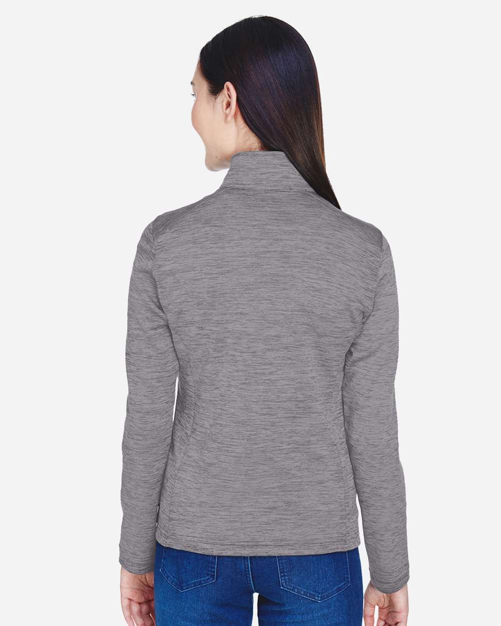 Devon & Jones-DG798W-Women's Newbury Mélange Fleece Quarter-Zip Pullover - Image 11