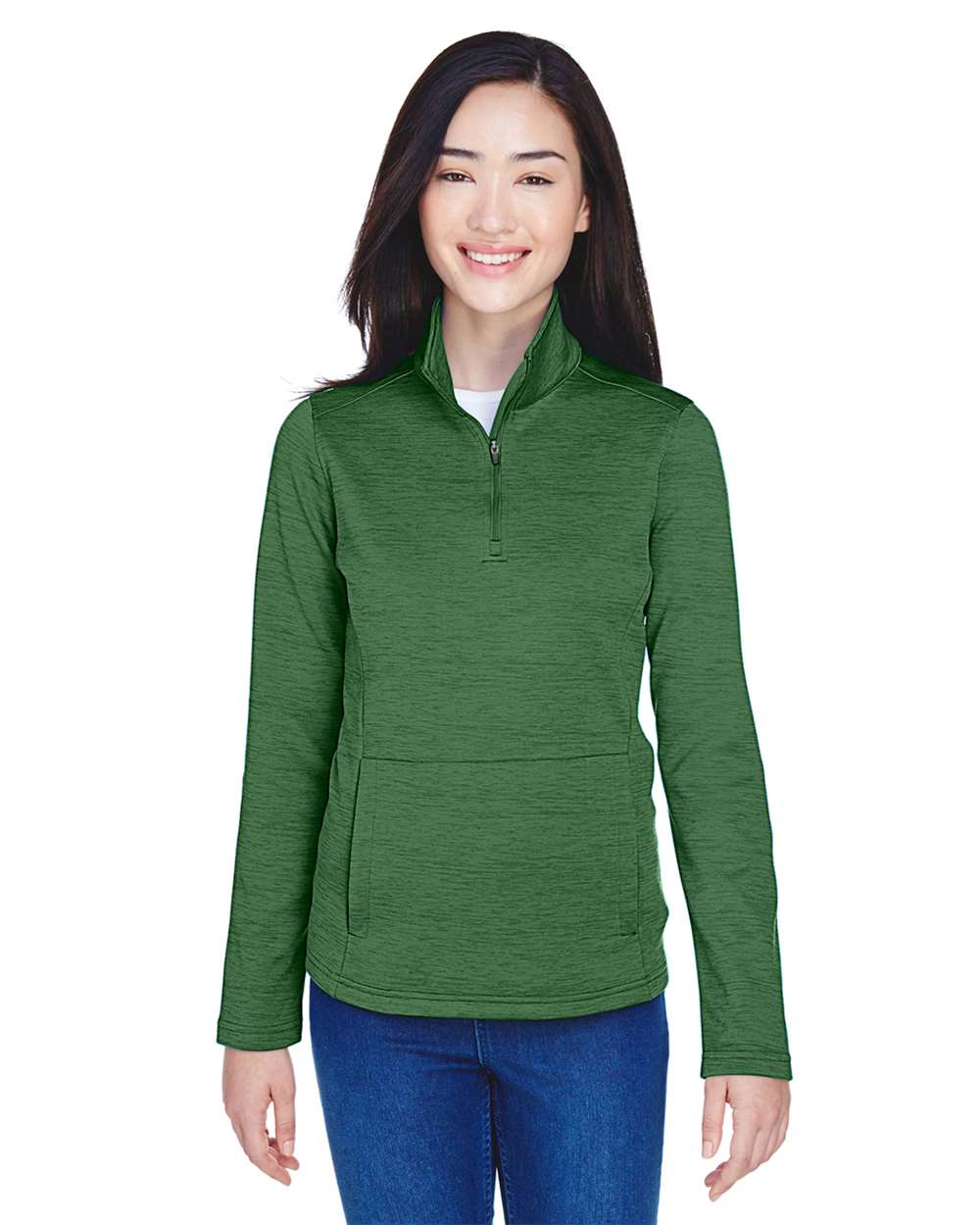 Devon & Jones-DG798W-Women's Newbury Mélange Fleece Quarter-Zip Pullover - Image 14