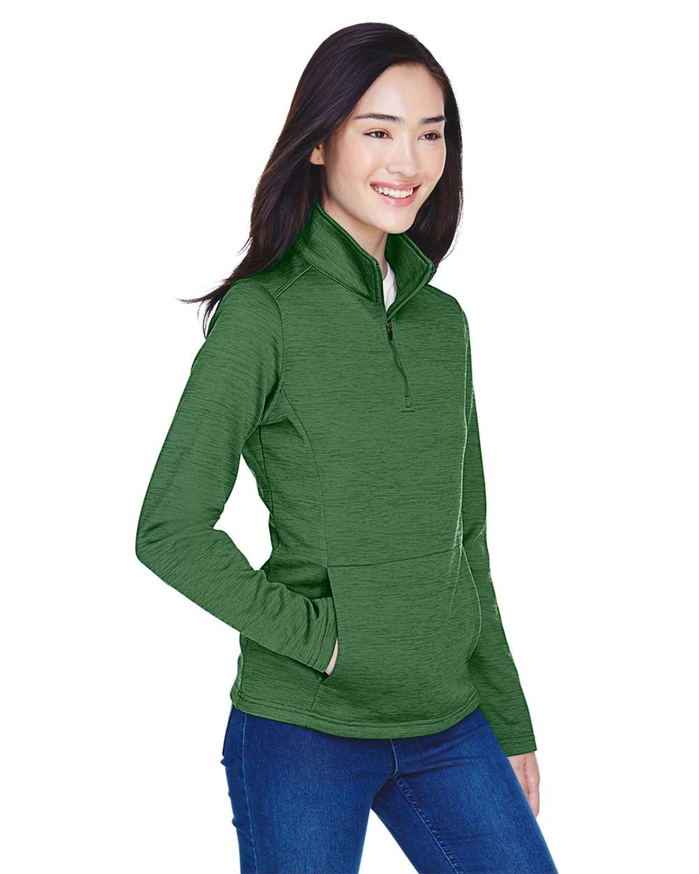 Devon & Jones-DG798W-Women's Newbury Mélange Fleece Quarter-Zip Pullover - Image 15