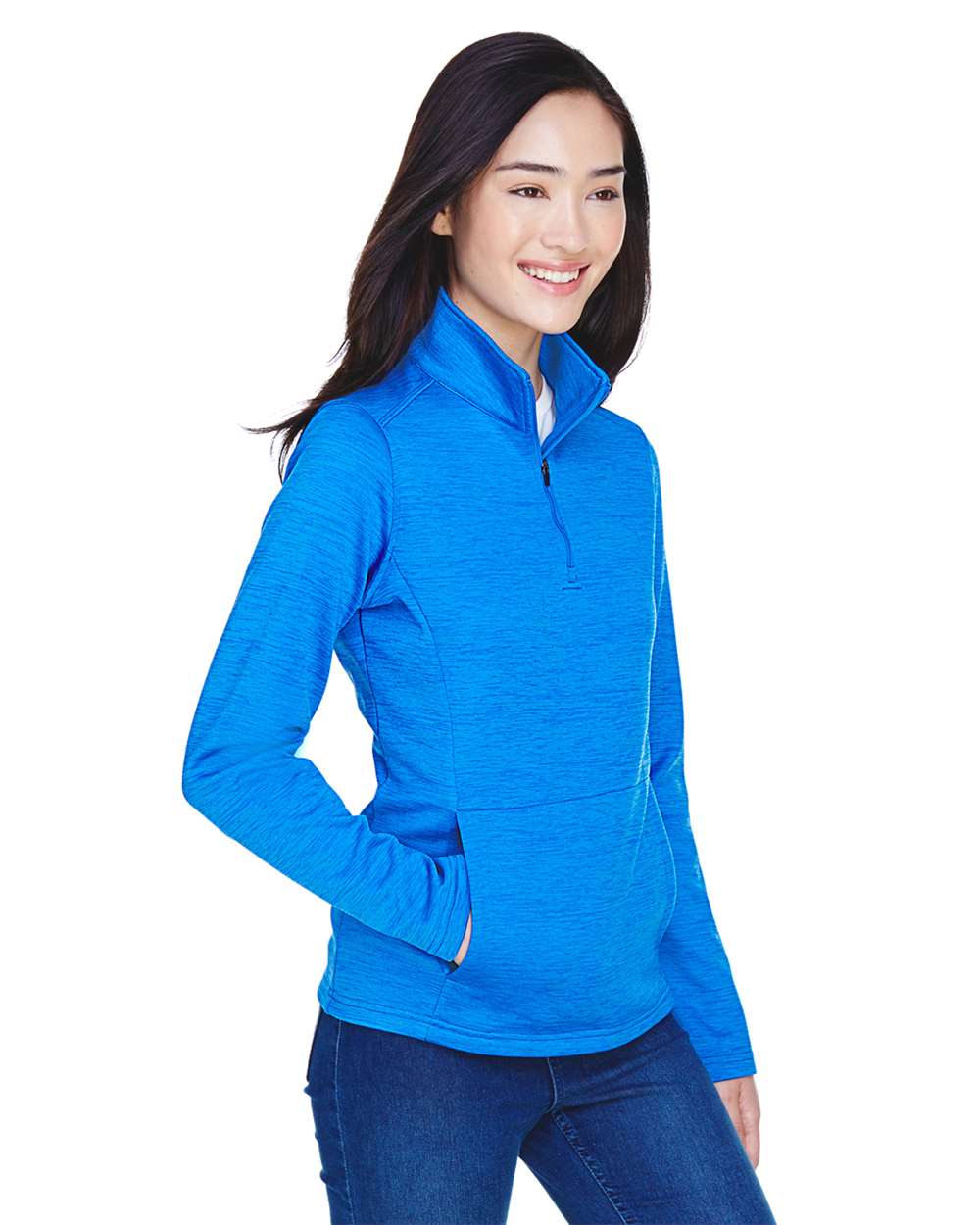 Devon & Jones-DG798W-Women's Newbury Mélange Fleece Quarter-Zip Pullover - Image 20