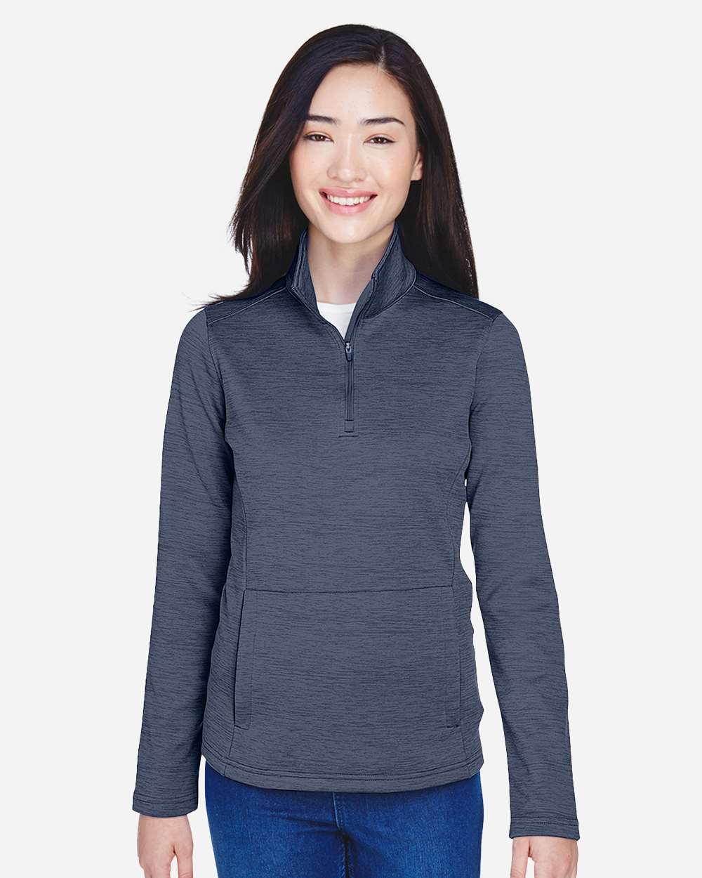 Devon & Jones-DG798W-Women's Newbury Mélange Fleece Quarter-Zip Pullover - Image 24