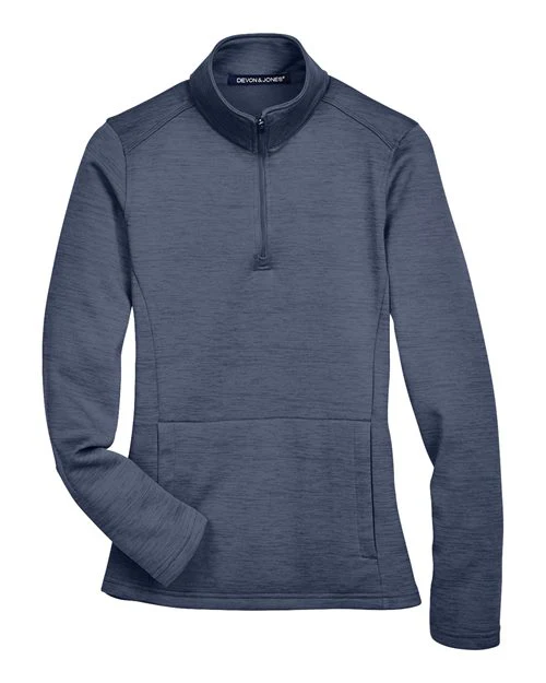 Devon & Jones-DG798W-Women's Newbury Mélange Fleece Quarter-Zip Pullover - Image 27