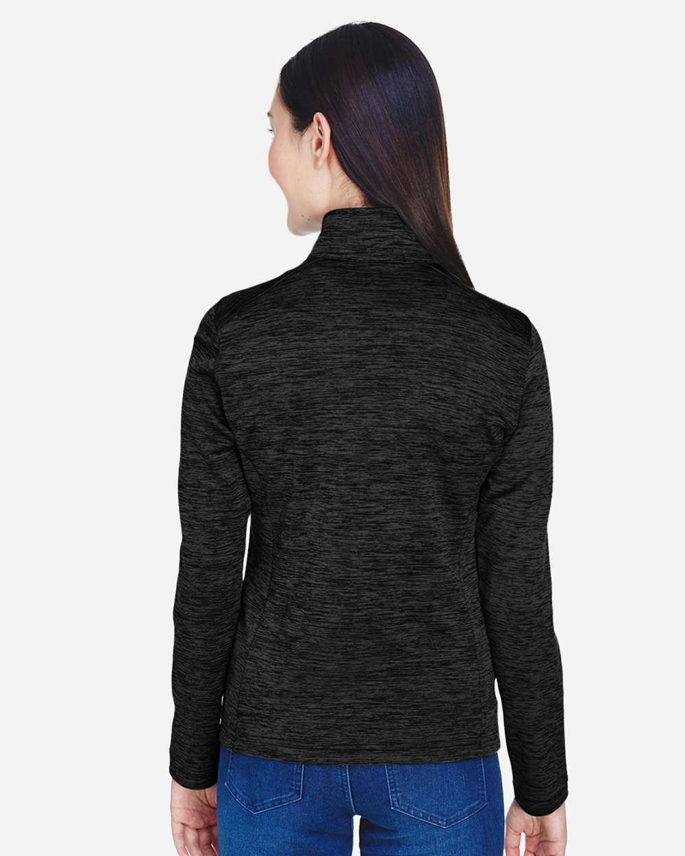 Devon & Jones-DG798W-Women's Newbury Mélange Fleece Quarter-Zip Pullover - Image 5