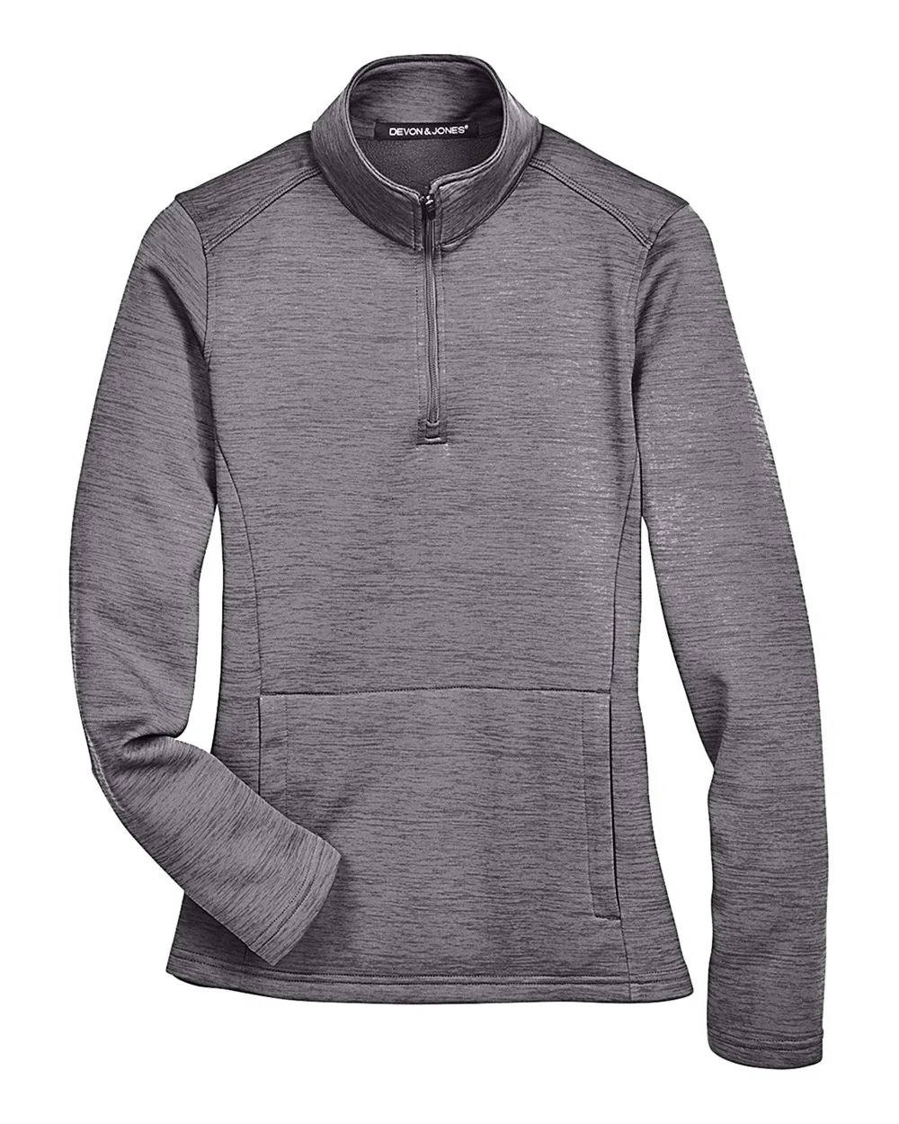 Devon & Jones-DG798W-Women's Newbury Mélange Fleece Quarter-Zip Pullover - Image 7