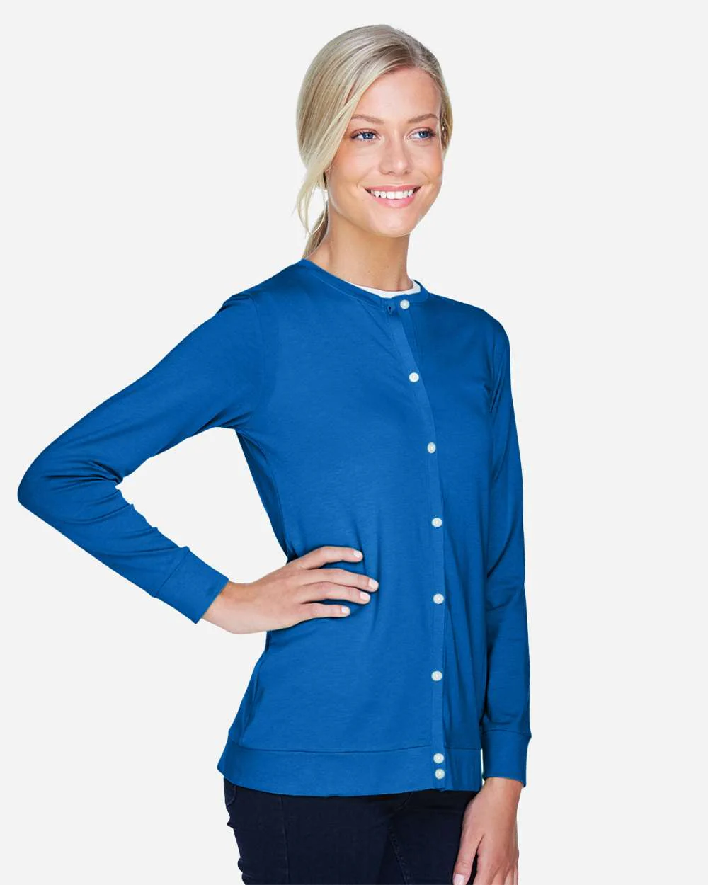 Devon & Jones-DP181W-Women's Perfect Fit™ Ribbon Cardigan - Image 10