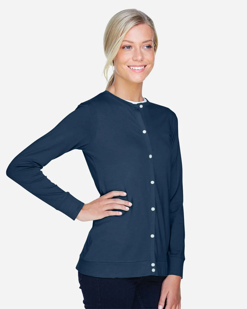 Devon & Jones-DP181W-Women's Perfect Fit™ Ribbon Cardigan - Image 20