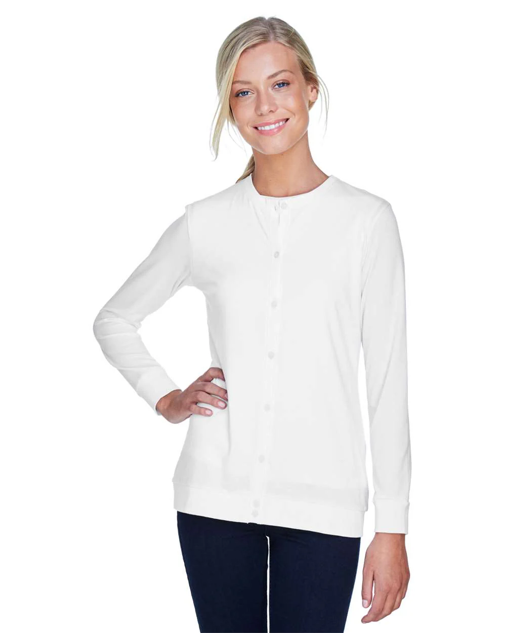 Devon & Jones-DP181W-Women's Perfect Fit™ Ribbon Cardigan - Image 24