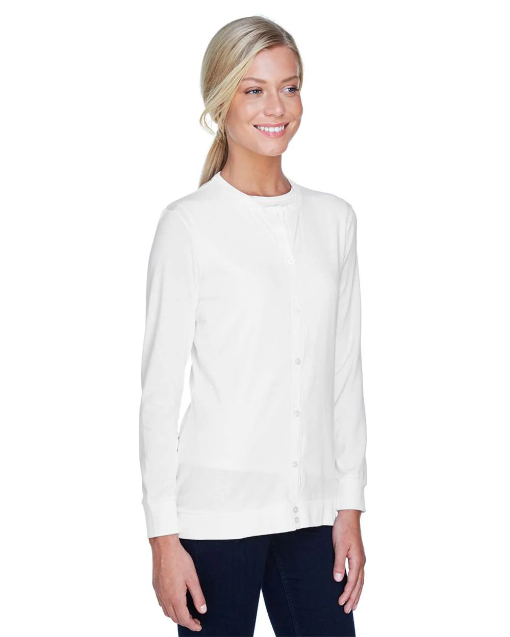 Devon & Jones-DP181W-Women's Perfect Fit™ Ribbon Cardigan - Image 25