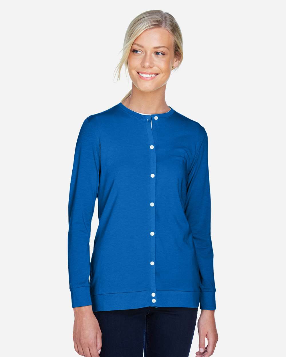 Devon & Jones-DP181W-Women's Perfect Fit™ Ribbon Cardigan - Image 9