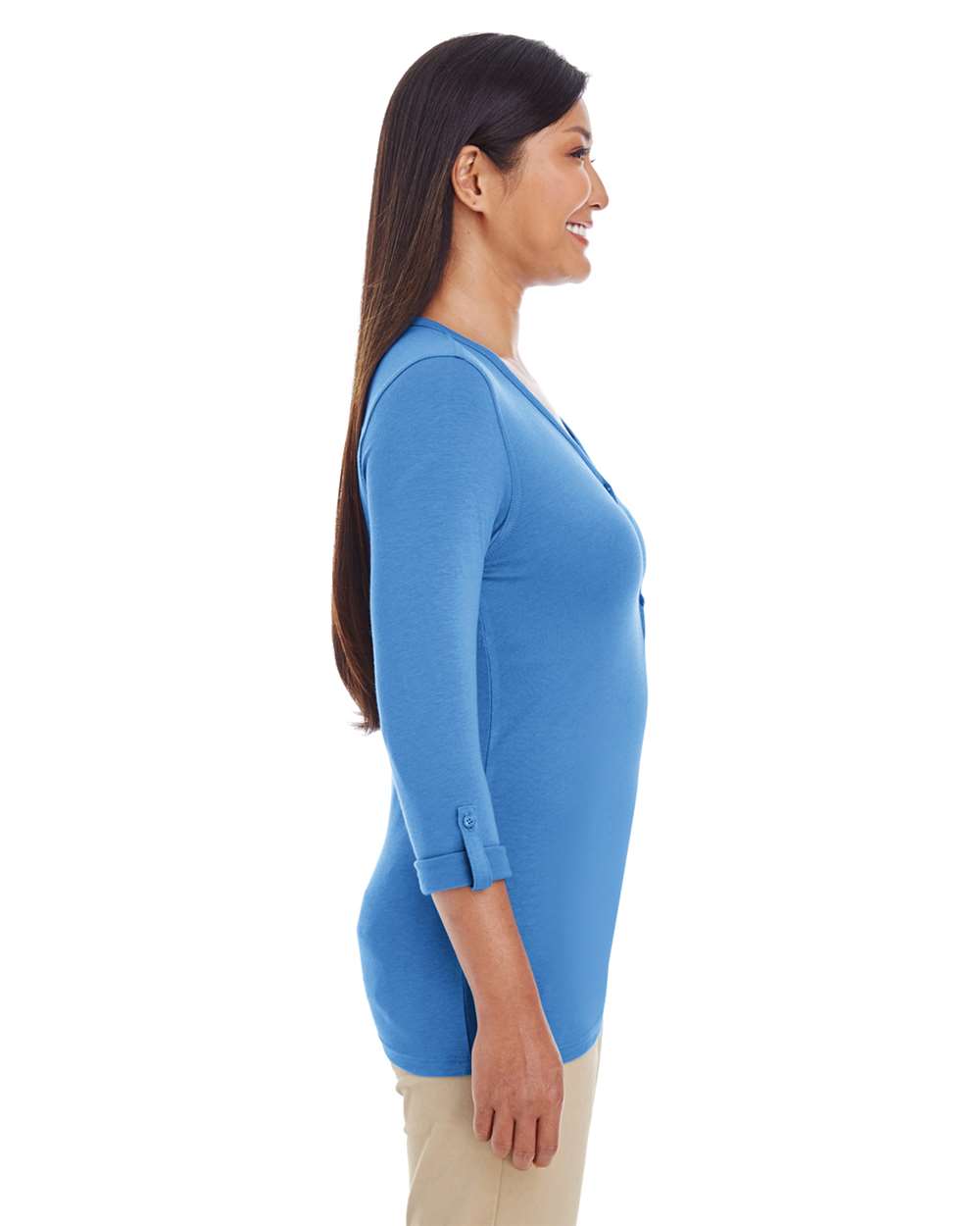 Devon & Jones-DP186W-Women's Perfect Fit™ Y-Placket Convertible Sleeve Knit Top - Image 11