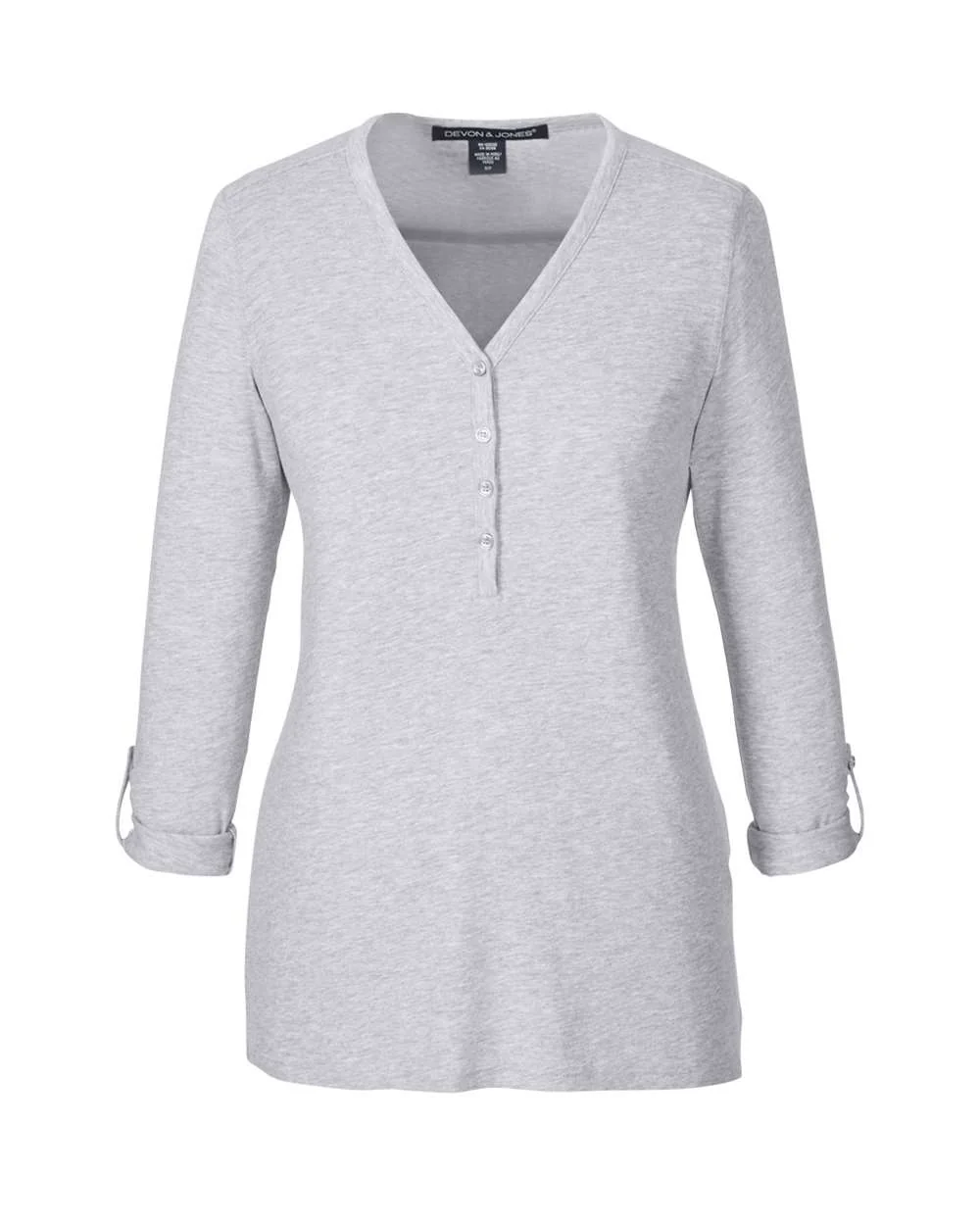 Devon & Jones-DP186W-Women's Perfect Fit™ Y-Placket Convertible Sleeve Knit Top - Image 13