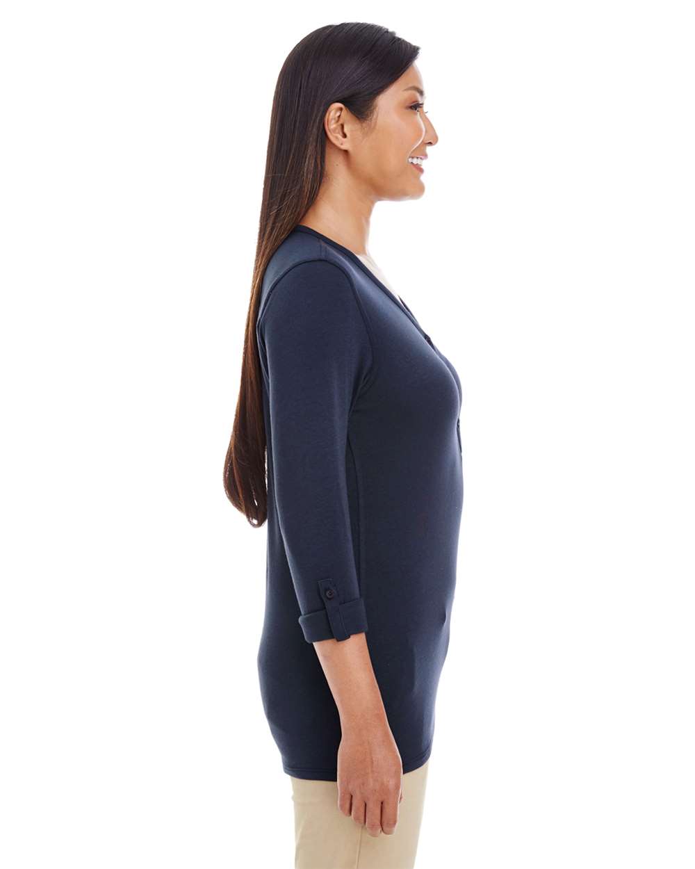 Devon & Jones-DP186W-Women's Perfect Fit™ Y-Placket Convertible Sleeve Knit Top - Image 19