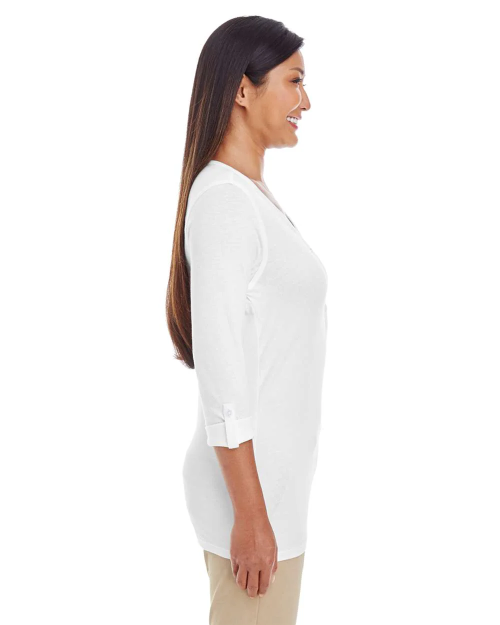 Devon & Jones-DP186W-Women's Perfect Fit™ Y-Placket Convertible Sleeve Knit Top - Image 23