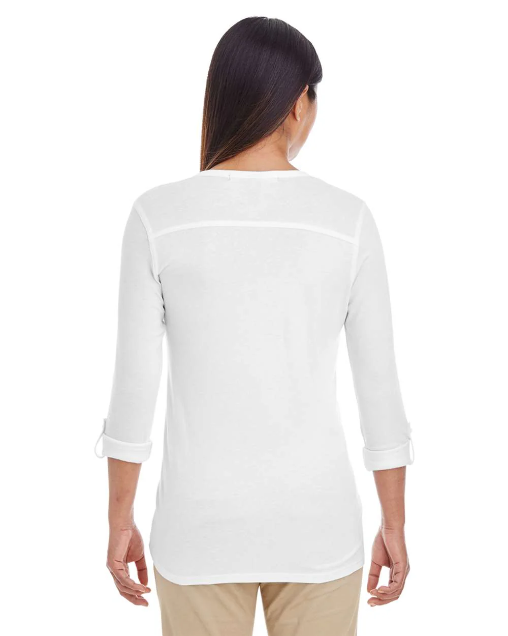 Devon & Jones-DP186W-Women's Perfect Fit™ Y-Placket Convertible Sleeve Knit Top - Image 24