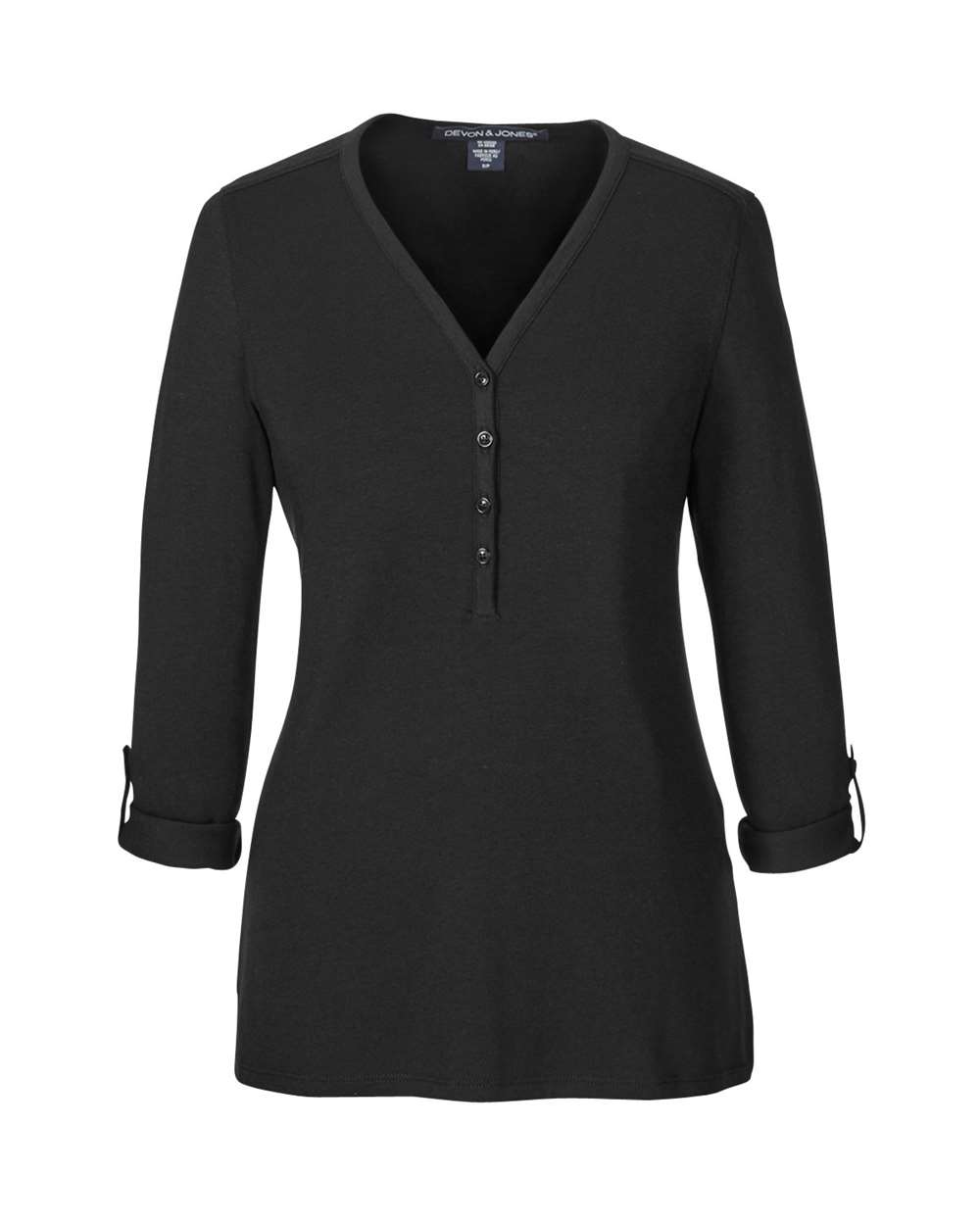 Devon & Jones-DP186W-Women's Perfect Fit™ Y-Placket Convertible Sleeve Knit Top - Image 5