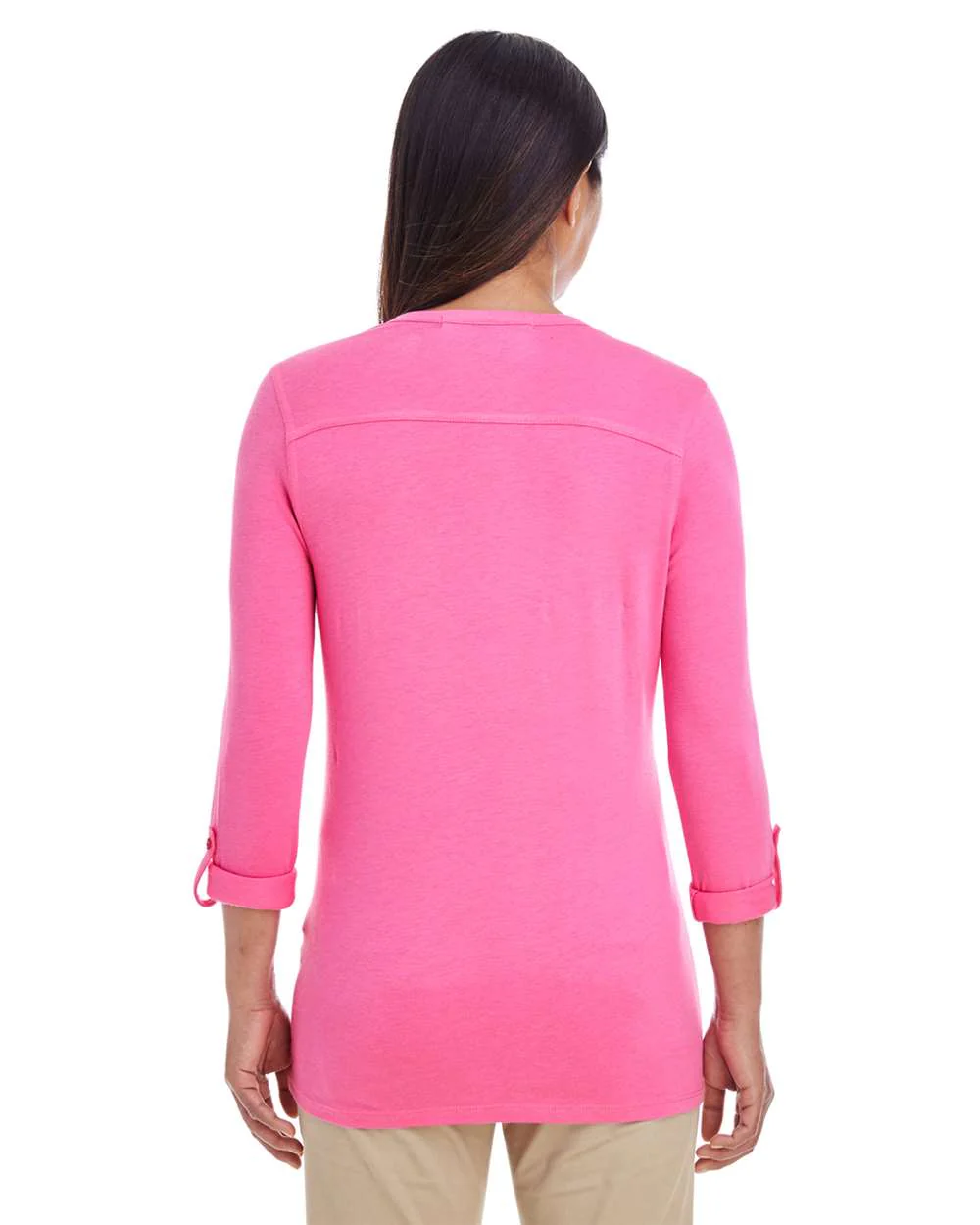 Devon & Jones-DP186W-Women's Perfect Fit™ Y-Placket Convertible Sleeve Knit Top - Image 8