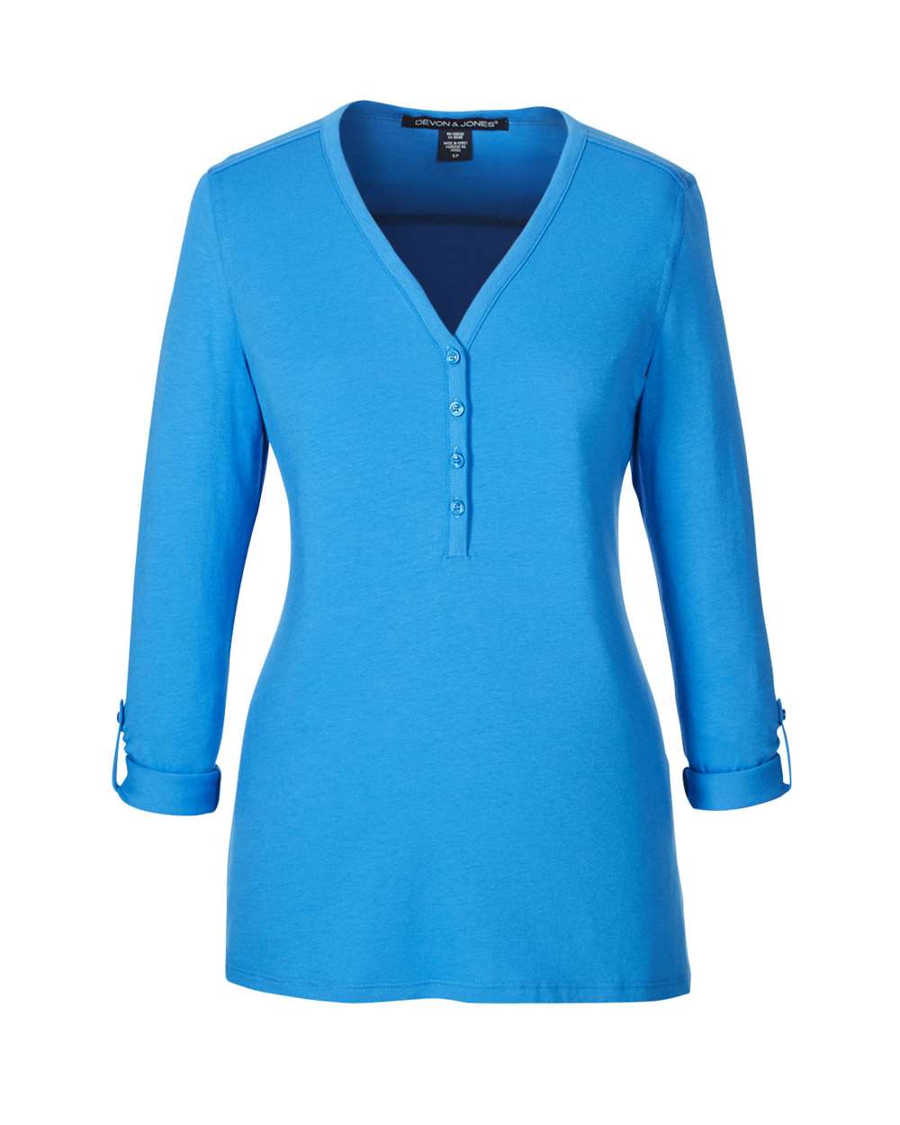 Devon & Jones-DP186W-Women's Perfect Fit™ Y-Placket Convertible Sleeve Knit Top - Image 9