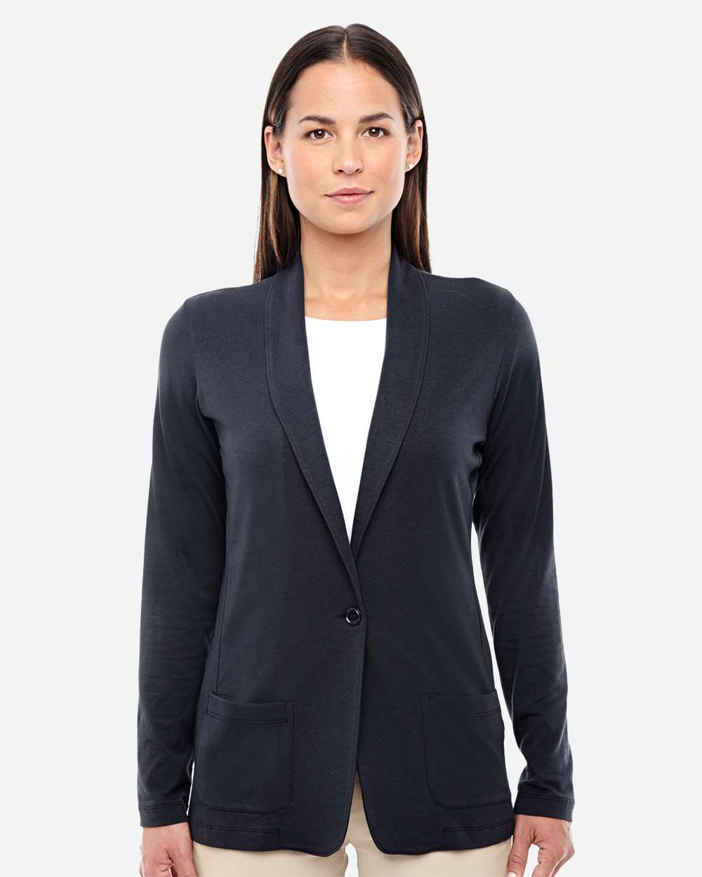 Devon & Jones-DP462W-Women's Perfect Fit™ Shawl Collar Cardigan - Image 2
