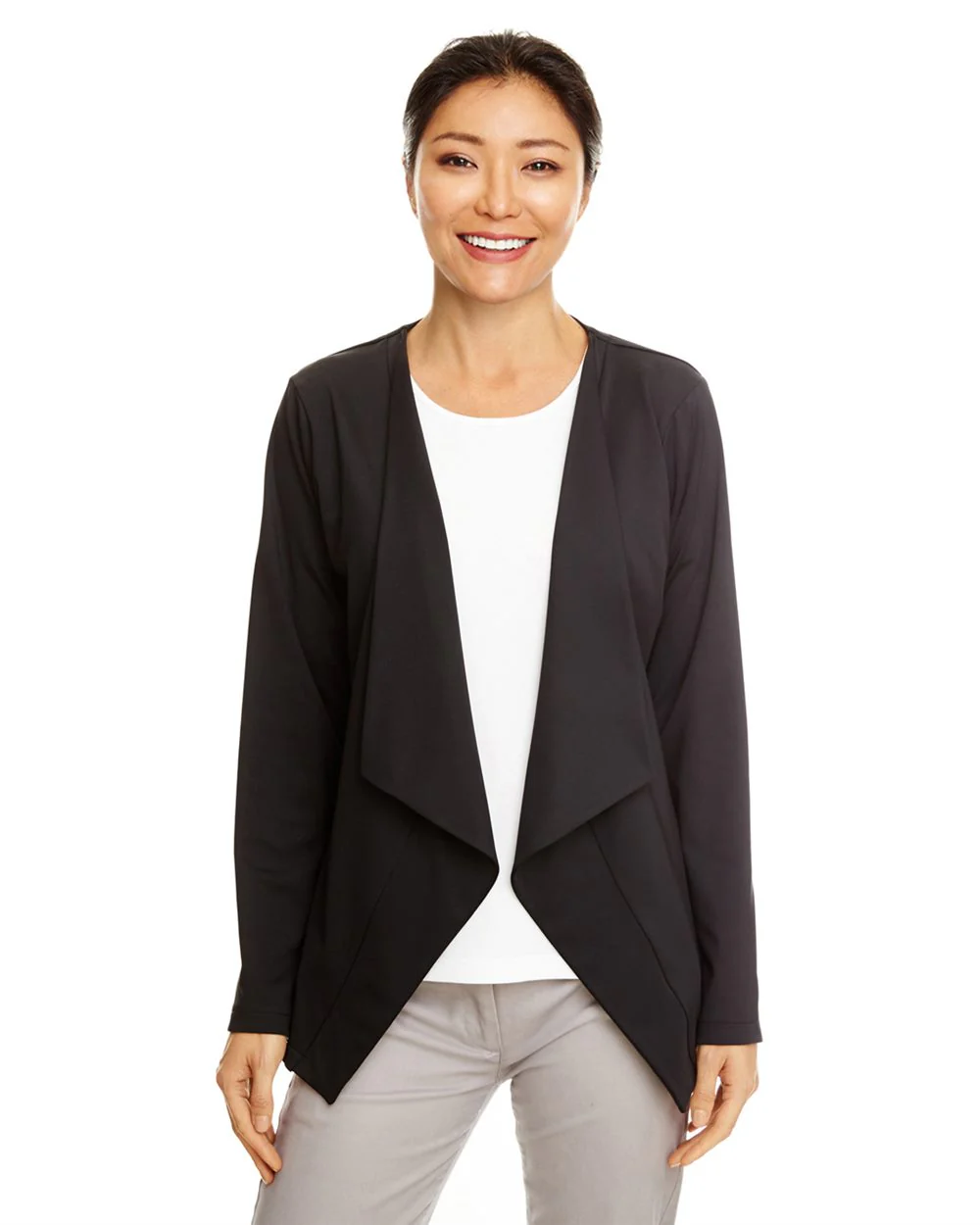 Devon & Jones-DP465W-Women's Perfect Fit™ Draped Open Blazer - Image 4