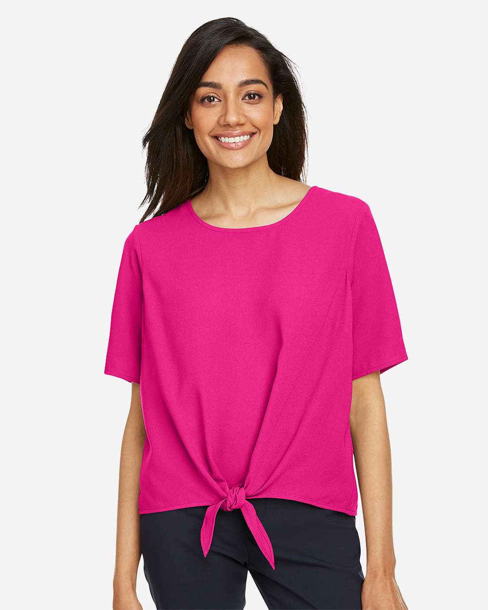 Devon & Jones-DP617W-Women's Perfect Fit™ Tie Front Blouse - Image 11