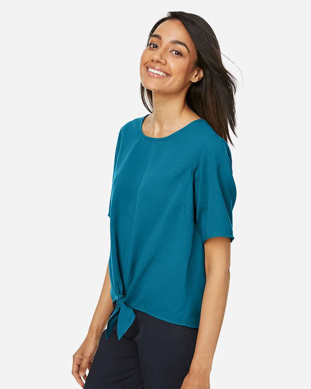 Devon & Jones-DP617W-Women's Perfect Fit™ Tie Front Blouse - Image 18