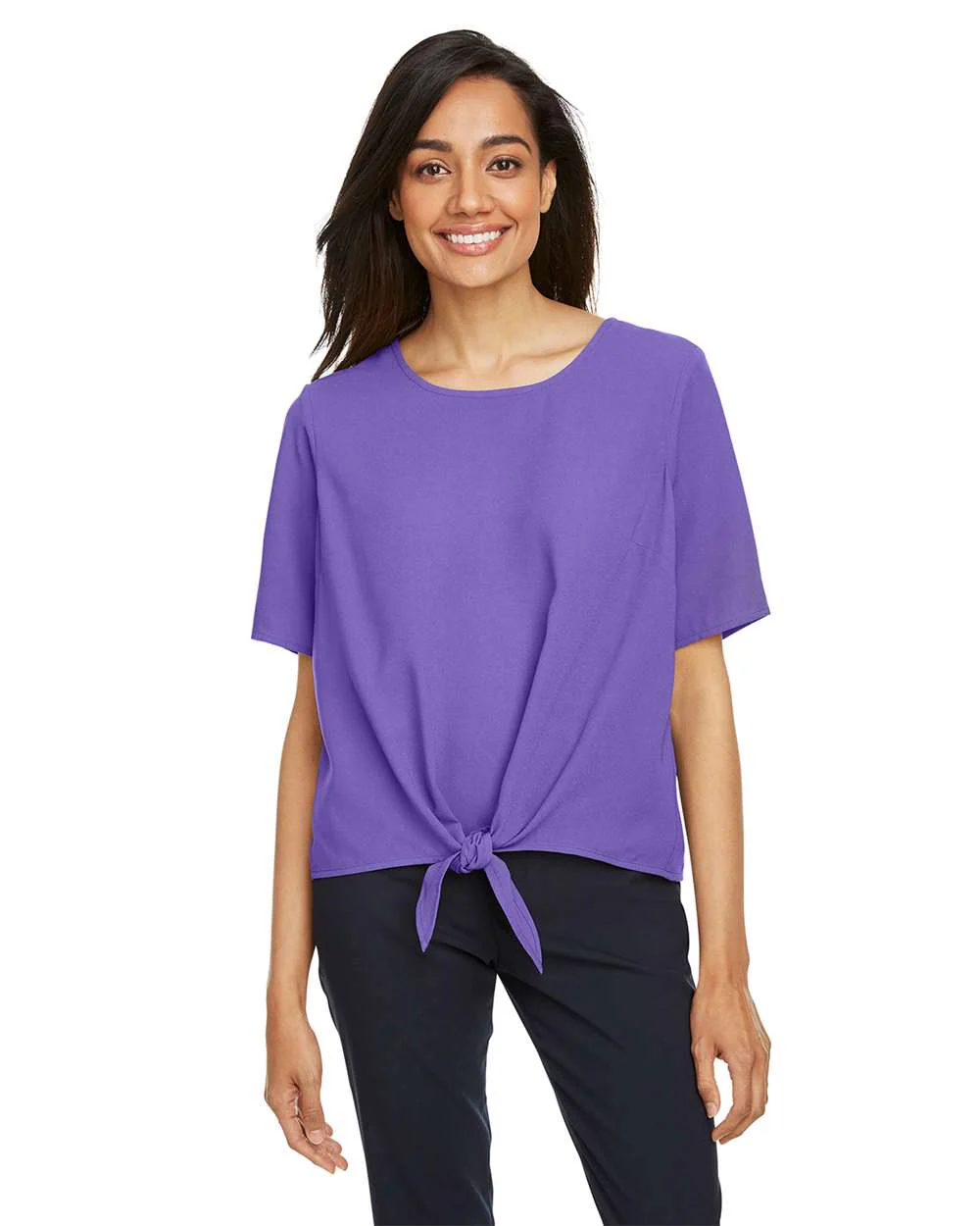 Devon & Jones-DP617W-Women's Perfect Fit™ Tie Front Blouse - Image 23