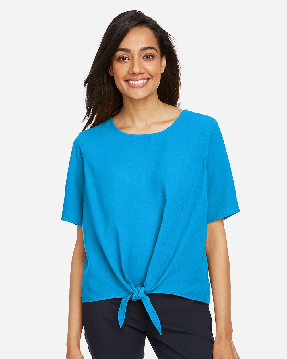 Devon & Jones-DP617W-Women's Perfect Fit™ Tie Front Blouse - Image 35