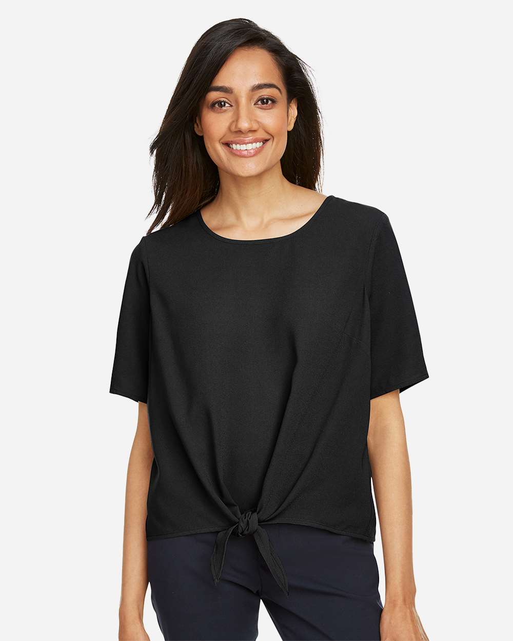 Devon & Jones-DP617W-Women's Perfect Fit™ Tie Front Blouse - Image 4