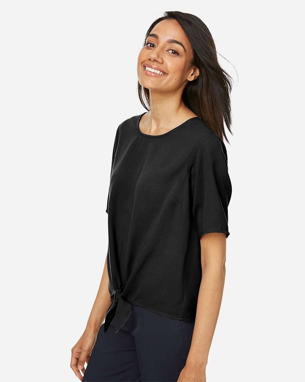 Devon & Jones-DP617W-Women's Perfect Fit™ Tie Front Blouse - Image 5