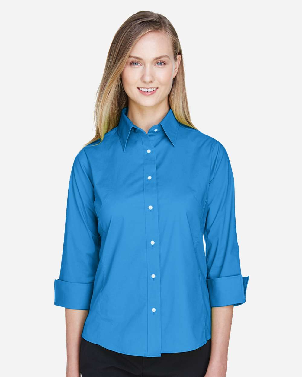 Devon & Jones-DP625W-Women's Perfect Fit™ Three-Quarter Sleeve Stretch Poplin Dress Shirt - Image 14