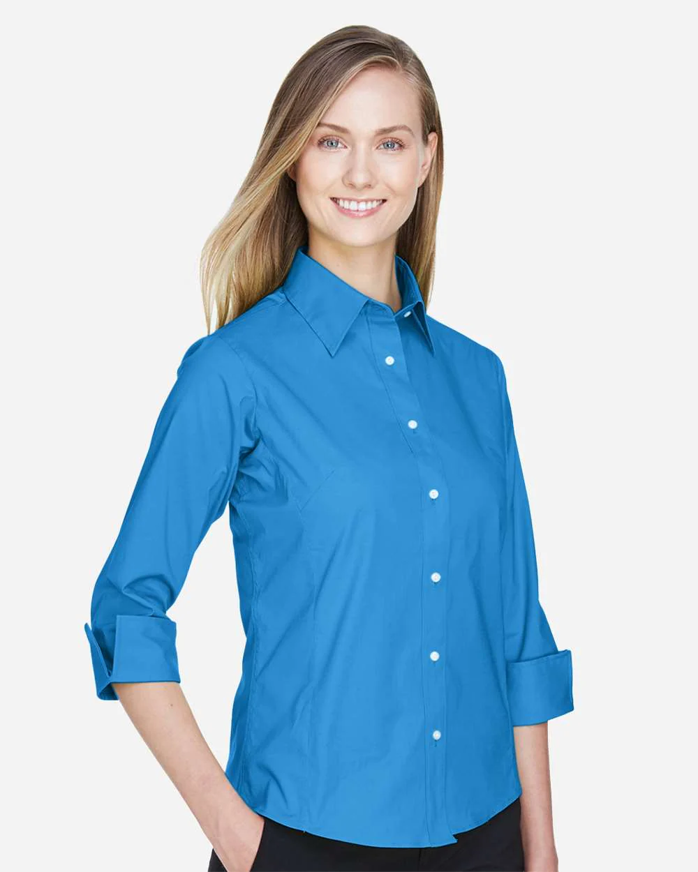 Devon & Jones-DP625W-Women's Perfect Fit™ Three-Quarter Sleeve Stretch Poplin Dress Shirt - Image 15