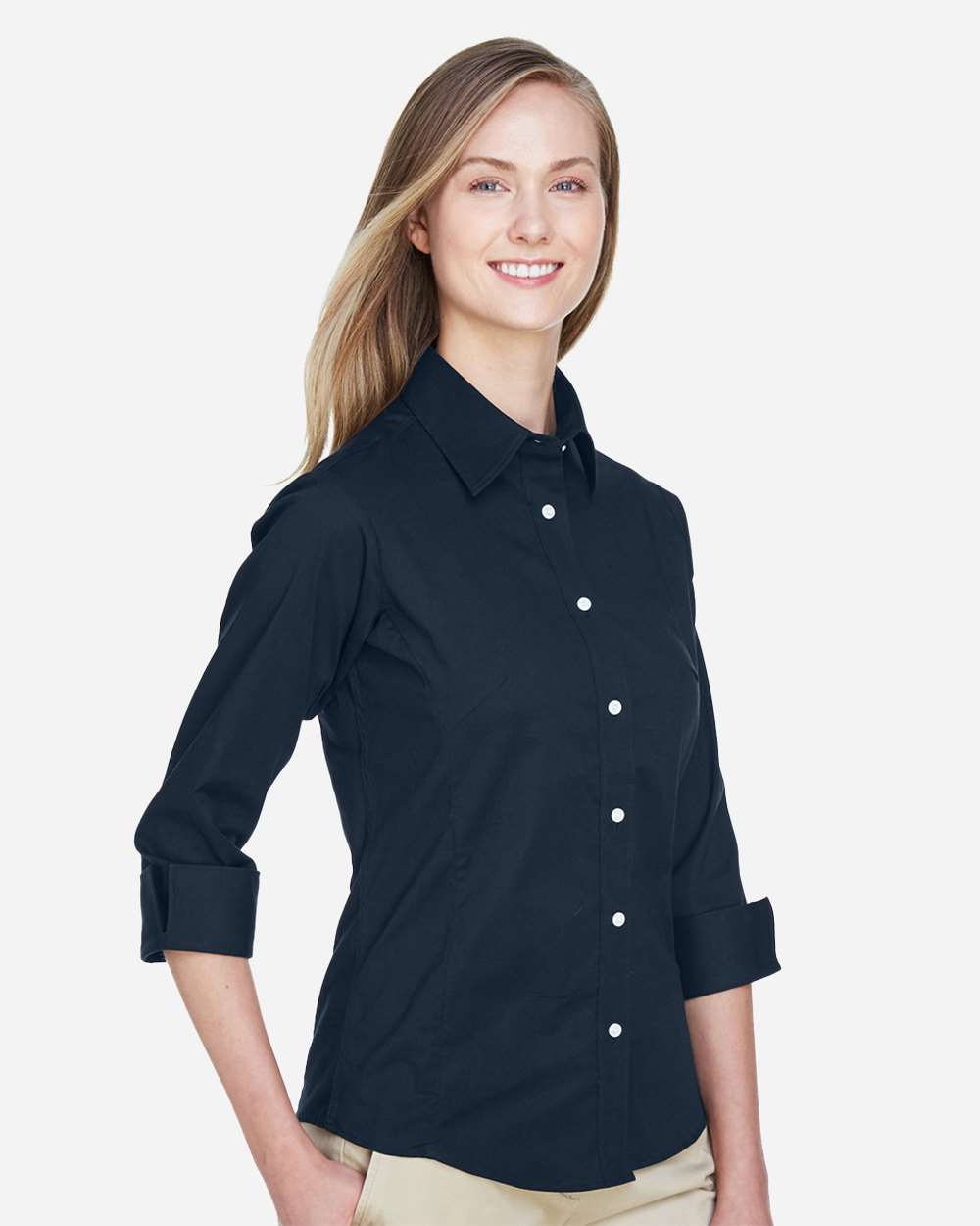Devon & Jones-DP625W-Women's Perfect Fit™ Three-Quarter Sleeve Stretch Poplin Dress Shirt - Image 25