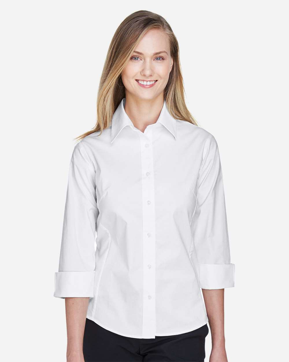 Devon & Jones-DP625W-Women's Perfect Fit™ Three-Quarter Sleeve Stretch Poplin Dress Shirt - Image 29