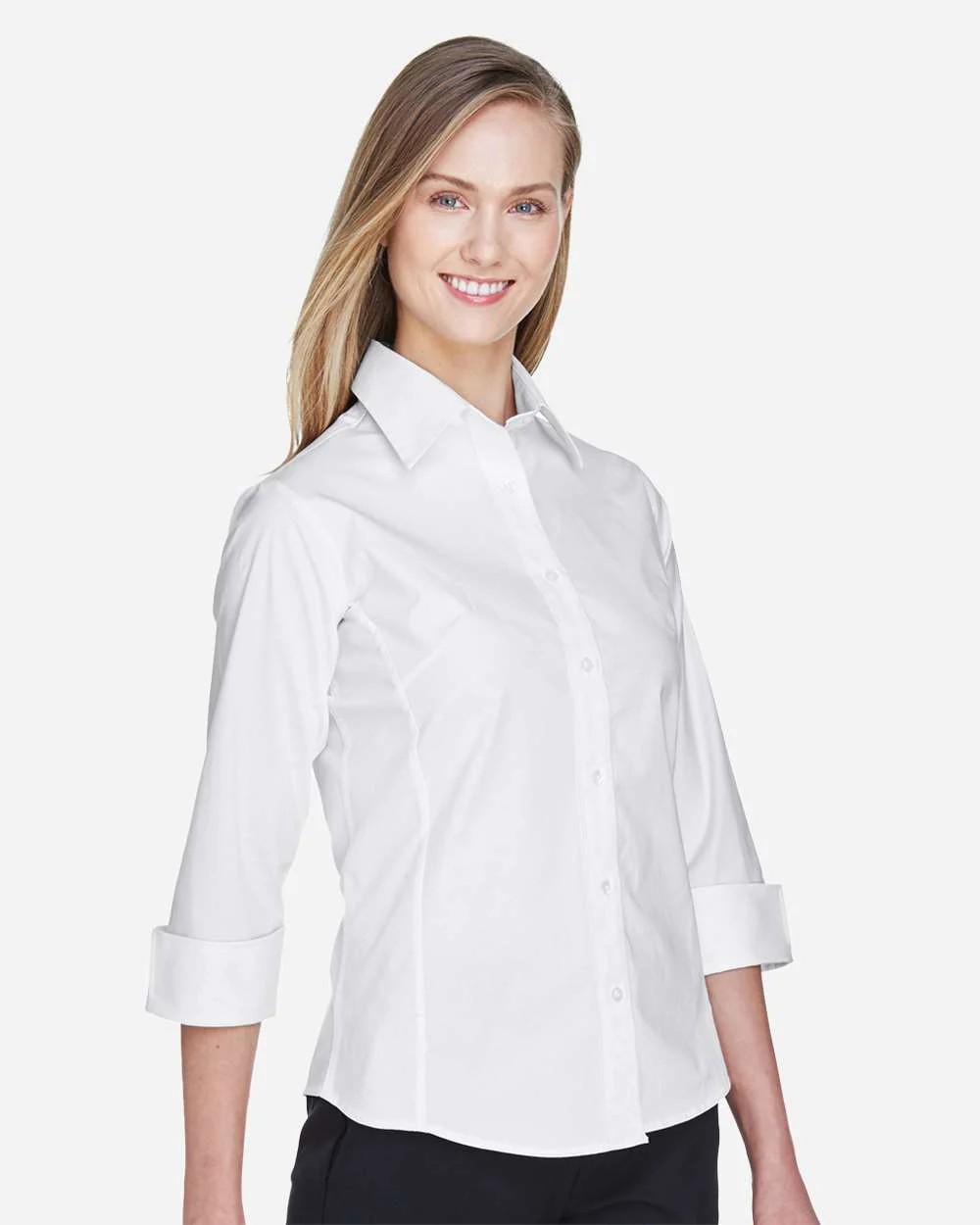 Devon & Jones-DP625W-Women's Perfect Fit™ Three-Quarter Sleeve Stretch Poplin Dress Shirt - Image 30