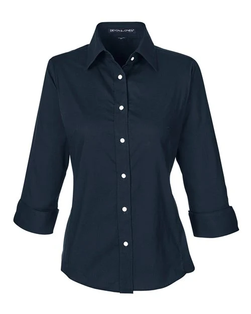 Devon & Jones-DP625W-Women's Perfect Fit™ Three-Quarter Sleeve Stretch Poplin Dress Shirt - Image 34