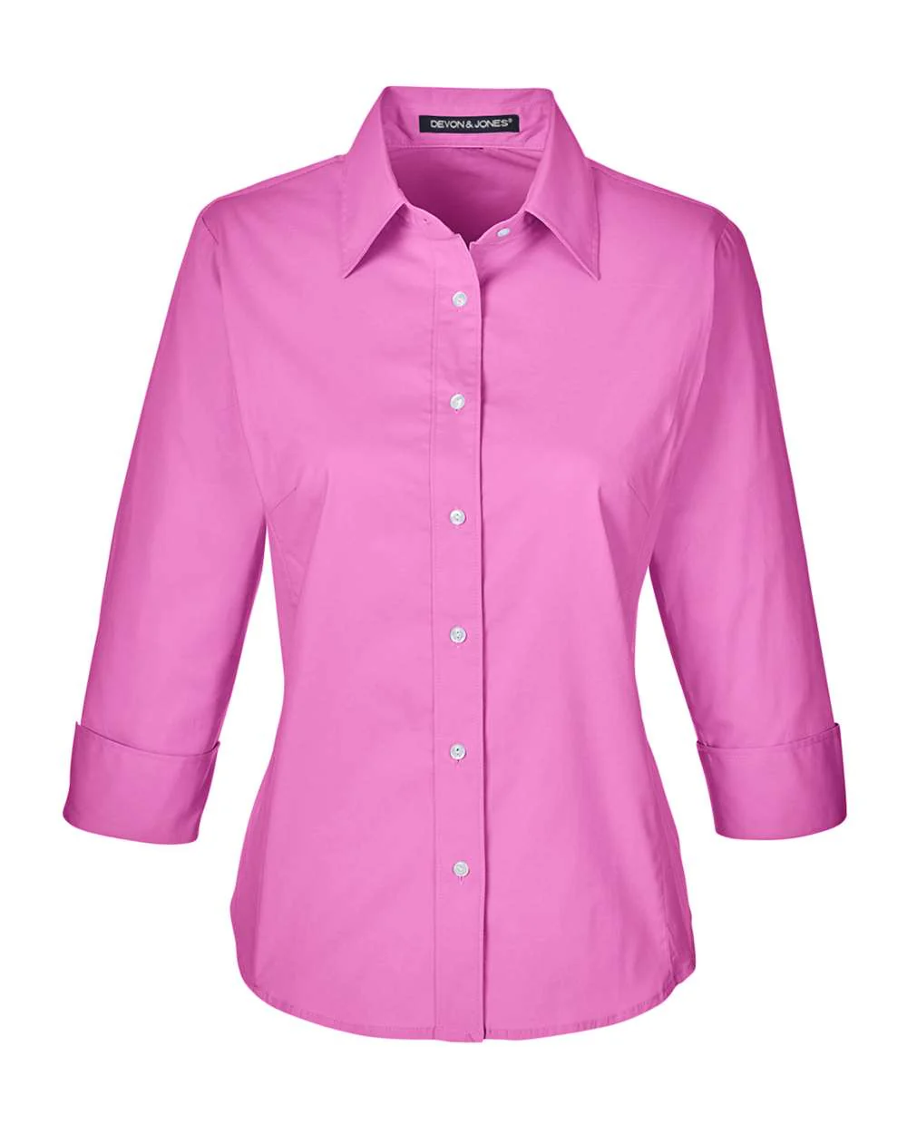 Devon & Jones-DP625W-Women's Perfect Fit™ Three-Quarter Sleeve Stretch Poplin Dress Shirt - Image 7