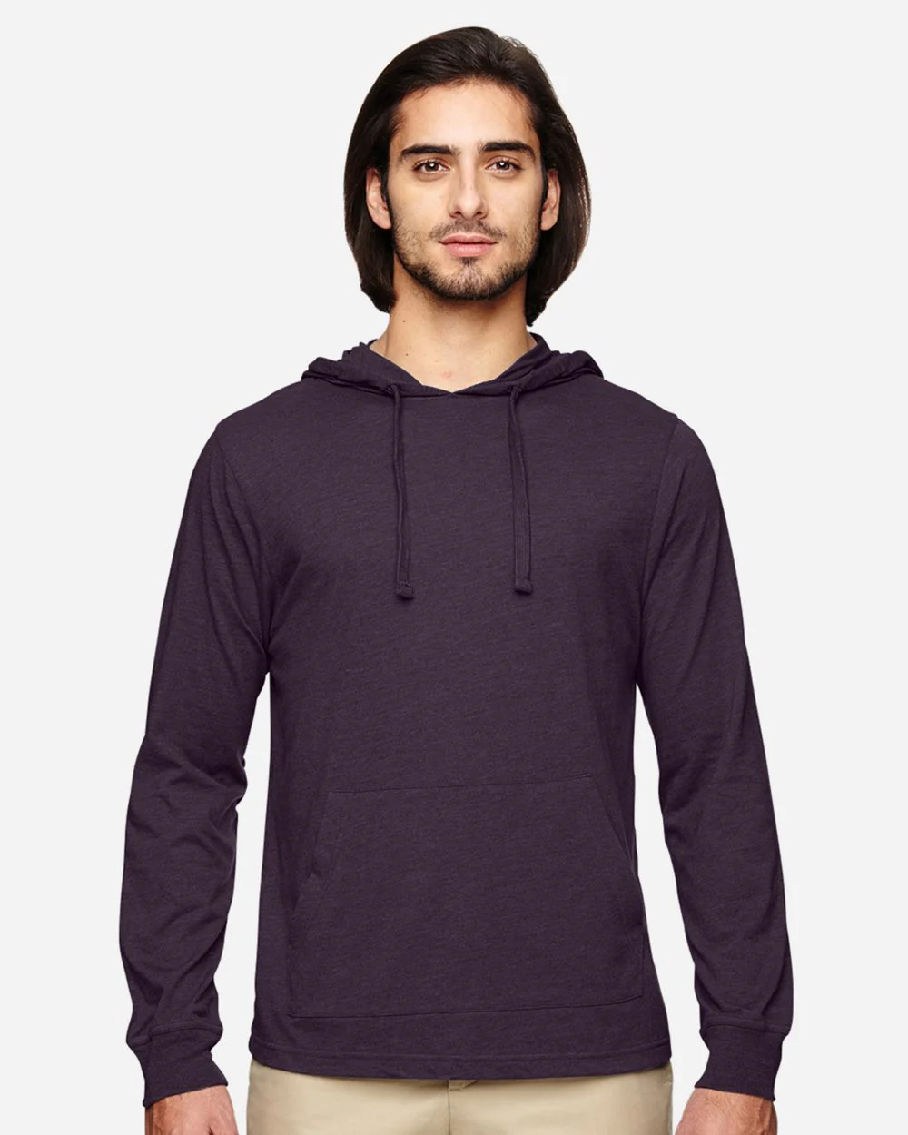 Econscious-EC1085-Eco Jersey Pullover Hooded Long Sleeve T-Shirt - Image 4