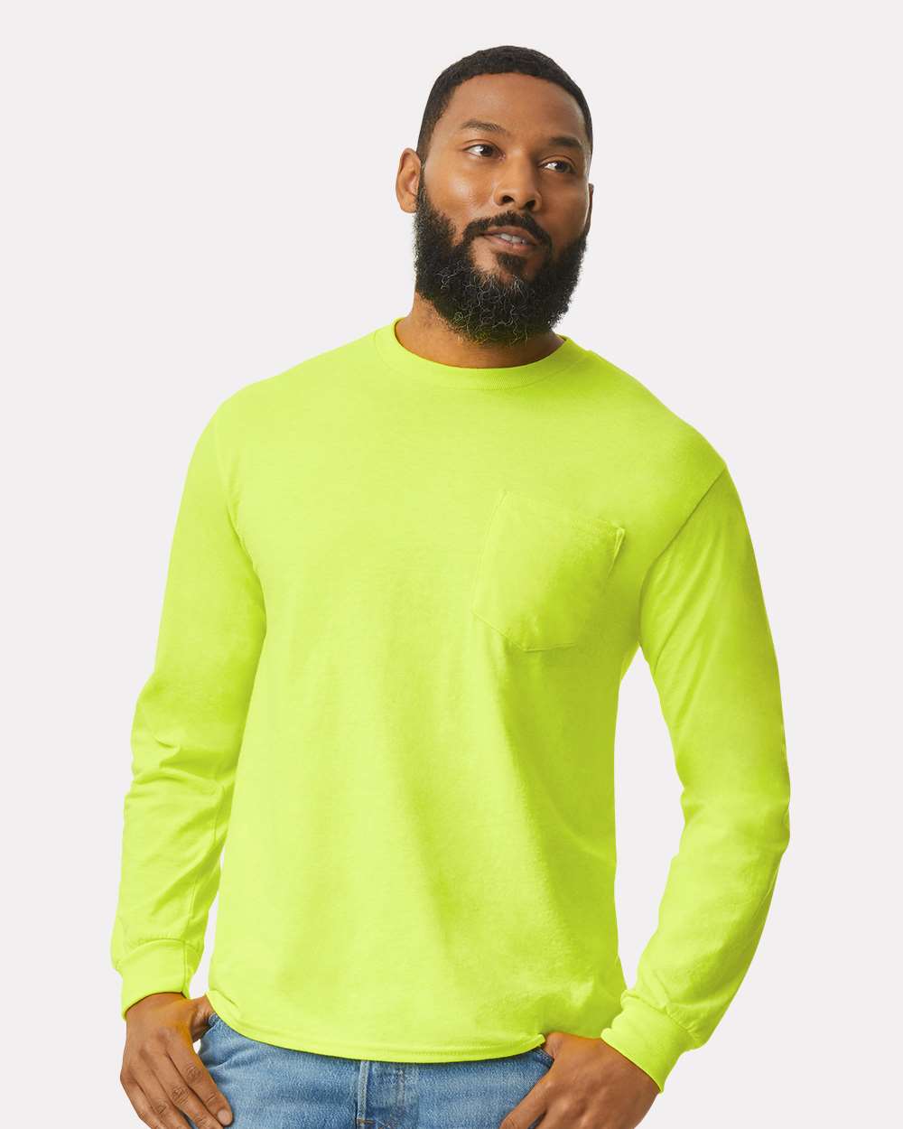 Gildan-2410-Ultra Cotton® Long Sleeve Pocket T-Shirt - Image 17