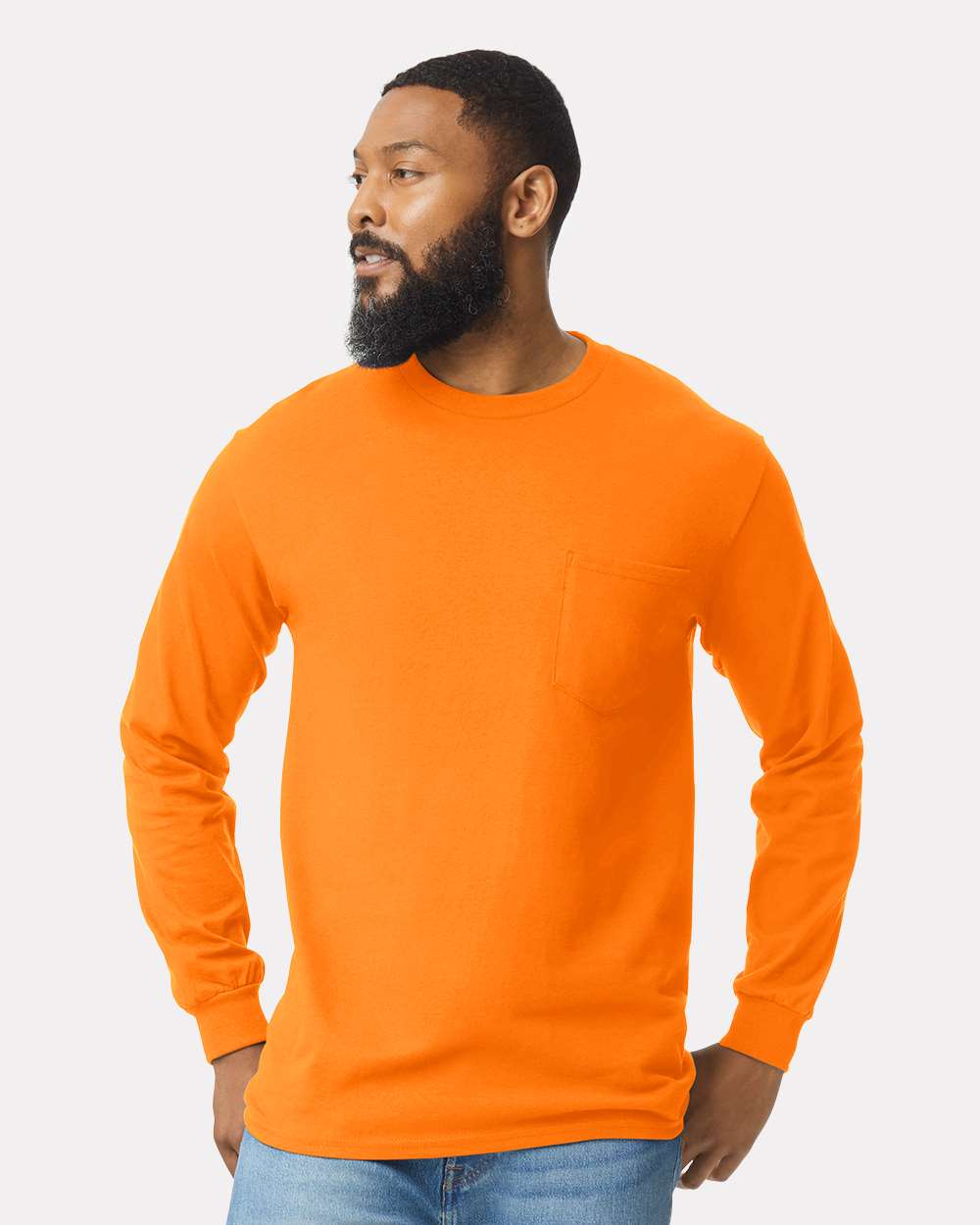 Gildan-2410-Ultra Cotton® Long Sleeve Pocket T-Shirt - Image 23