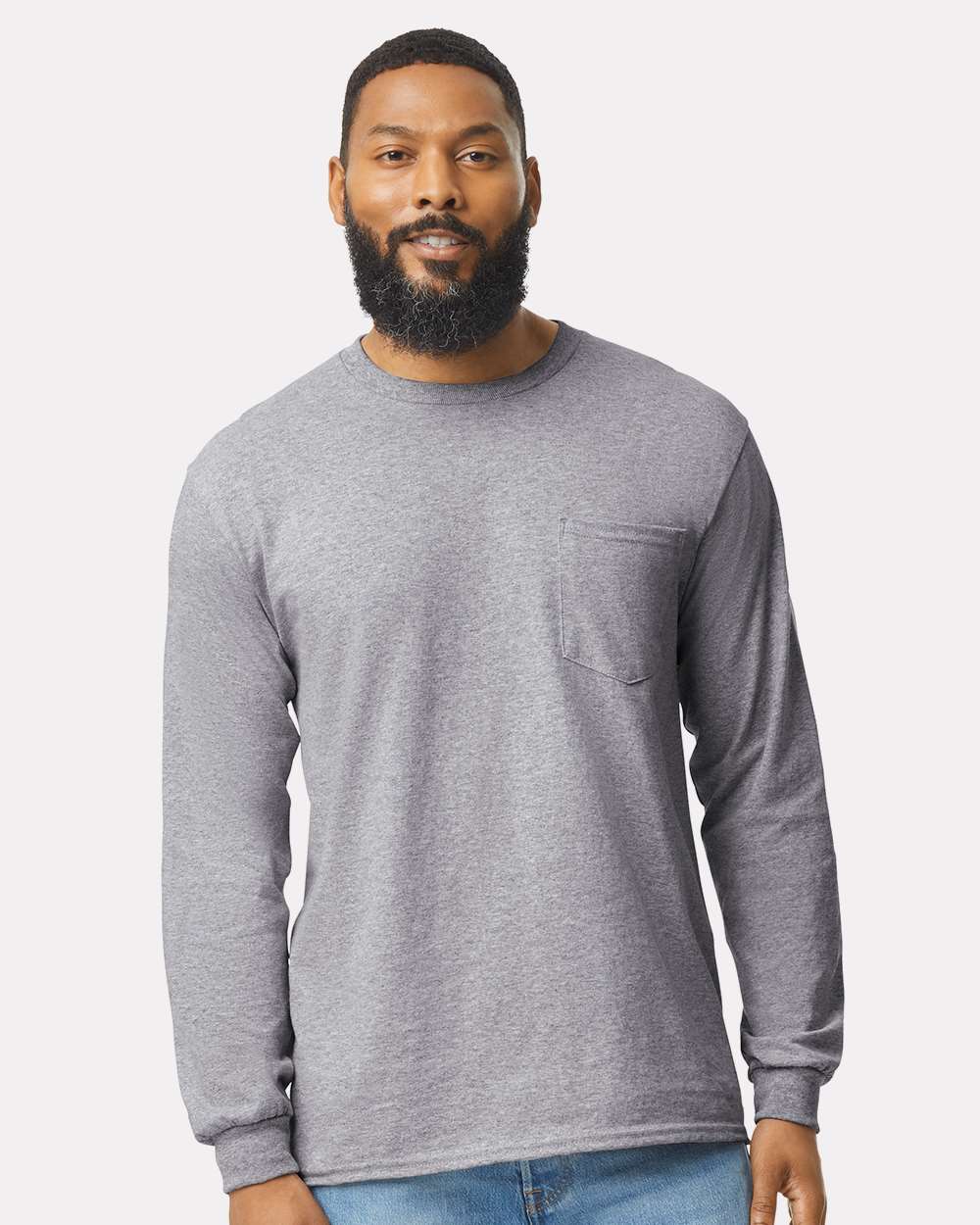 Gildan-2410-Ultra Cotton® Long Sleeve Pocket T-Shirt - Image 29