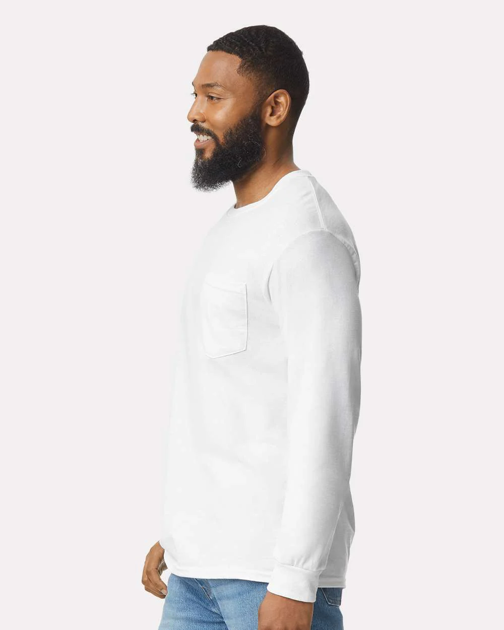 Gildan-2410-Ultra Cotton® Long Sleeve Pocket T-Shirt - Image 36