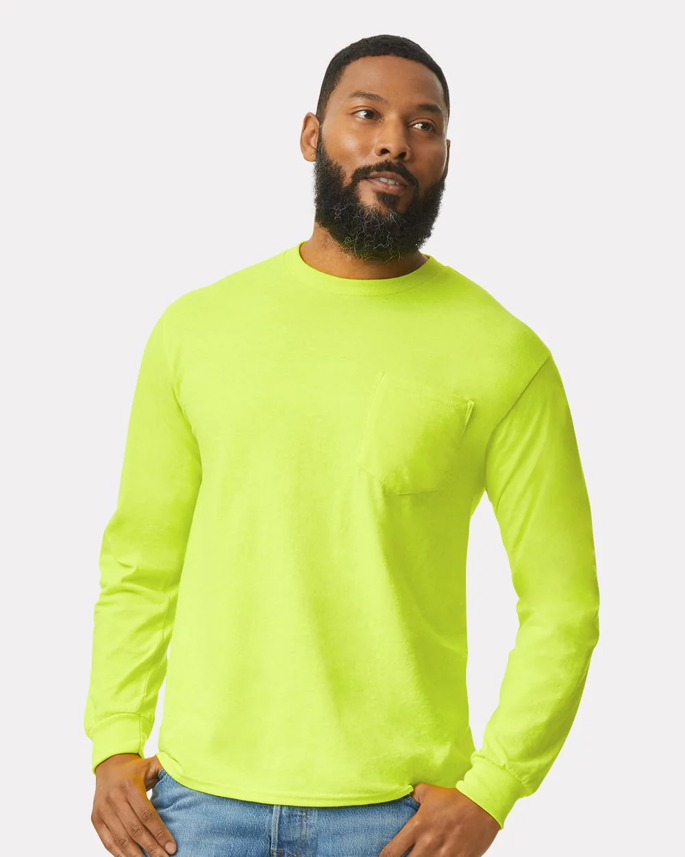 Gildan-2410-Ultra Cotton® Long Sleeve Pocket T-Shirt - Image 7