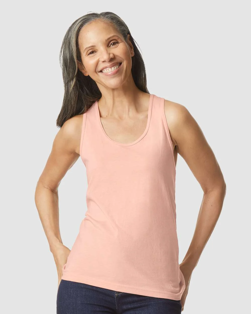 Gildan-64220LCVC-Softstyle® Women’s CVC Racerback Tank Top - Image 17