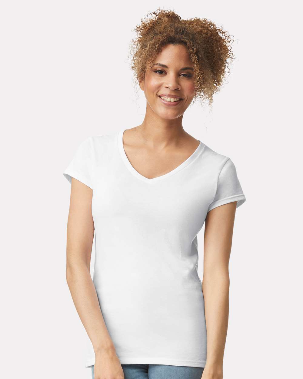 Gildan-64V00L-Softstyle® Women’s V-Neck T-Shirt - Image 35