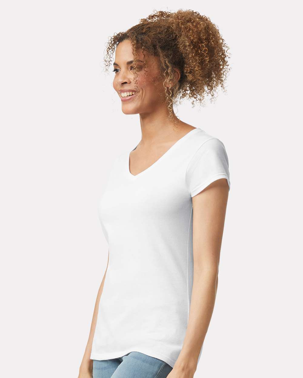 Gildan-64V00L-Softstyle® Women’s V-Neck T-Shirt - Image 36