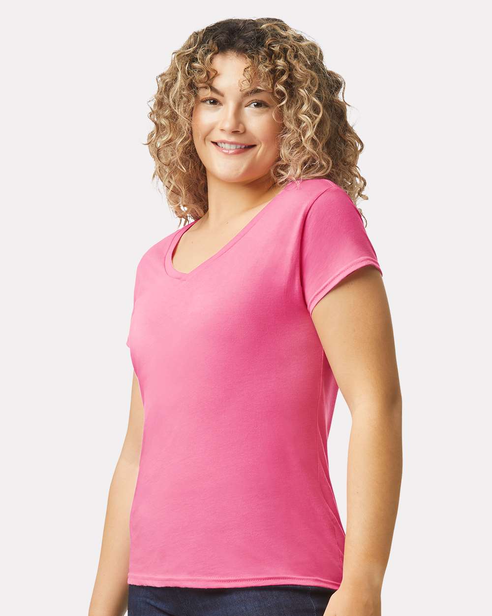 Gildan-64V00L-Softstyle® Women’s V-Neck T-Shirt - Image 5