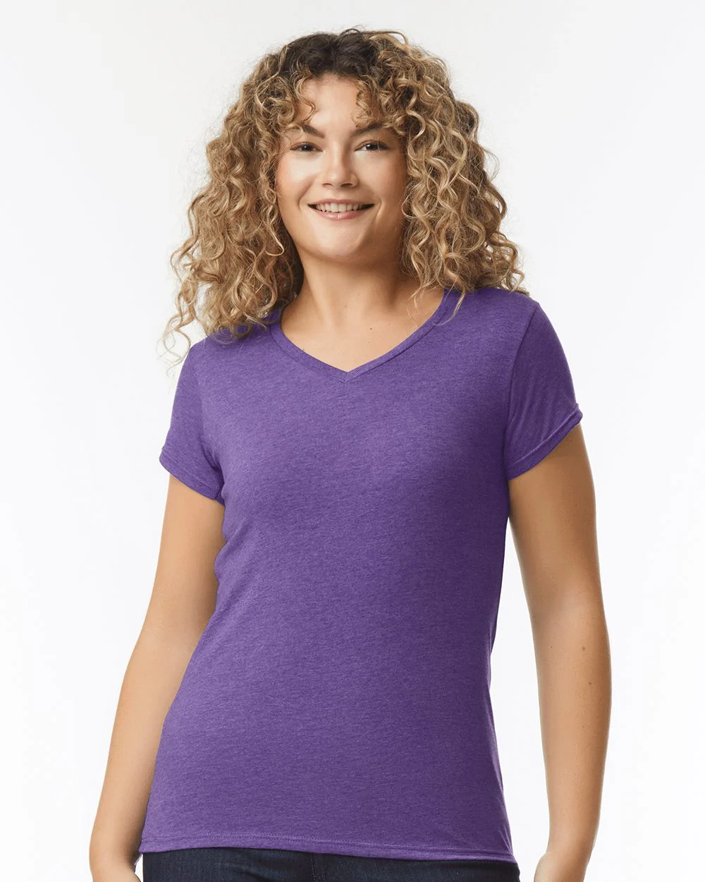 Gildan-64V00L-Softstyle® Women’s V-Neck T-Shirt - Image 7