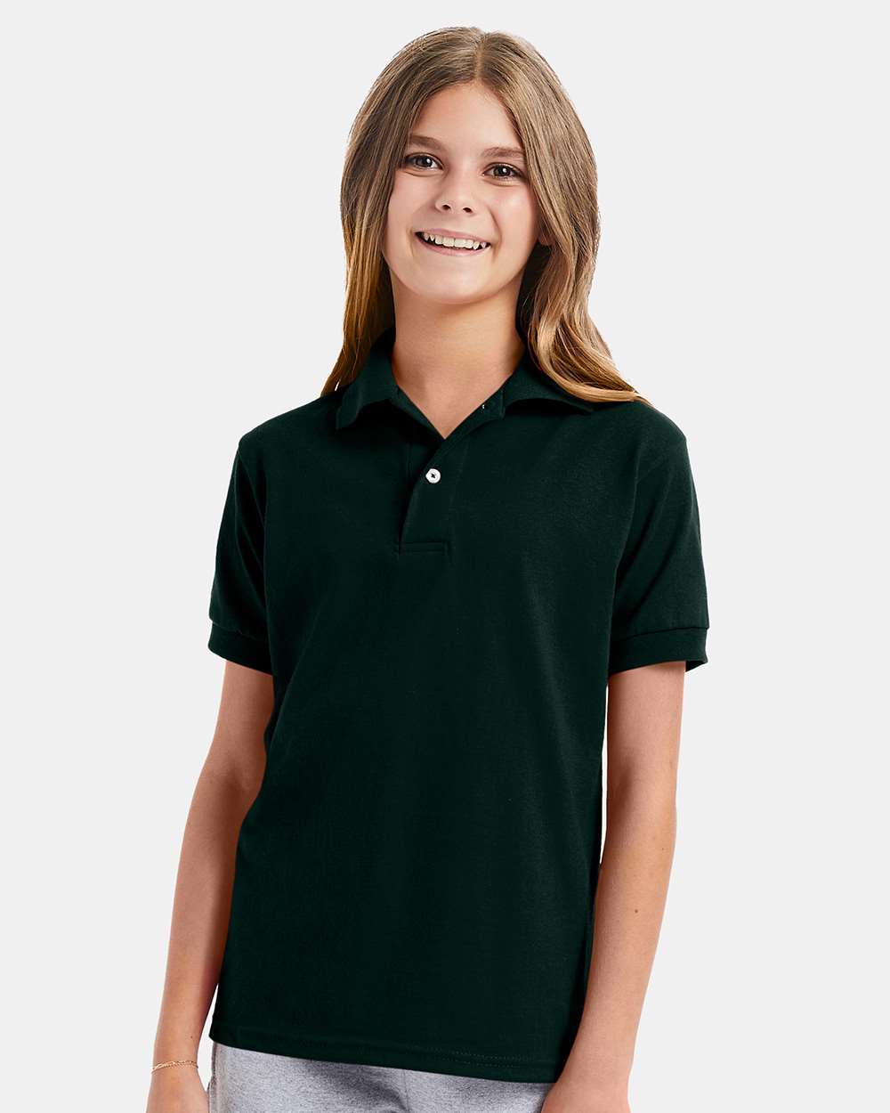 Hanes-054Y-Youth Ecosmart® Jersey Polo - Image 11